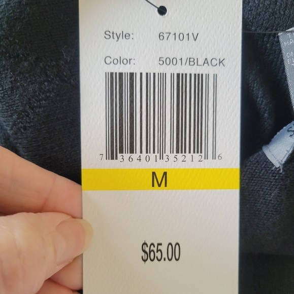 Spring + Mercer Style 67101V Black Lightweight Sweater - Picture 5 of 7